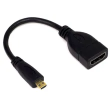 Кабел преходник - Micro HDMI male към HDMI female, за Raspberry Pi 4, Pi 5