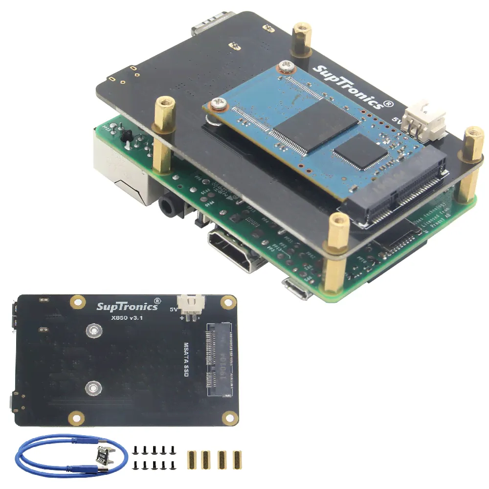 Модернизированная версия V3.1 X850 mSATA Плата расширения хранилища SSD для Raspberry Pi 3 Model B / 2B / B+