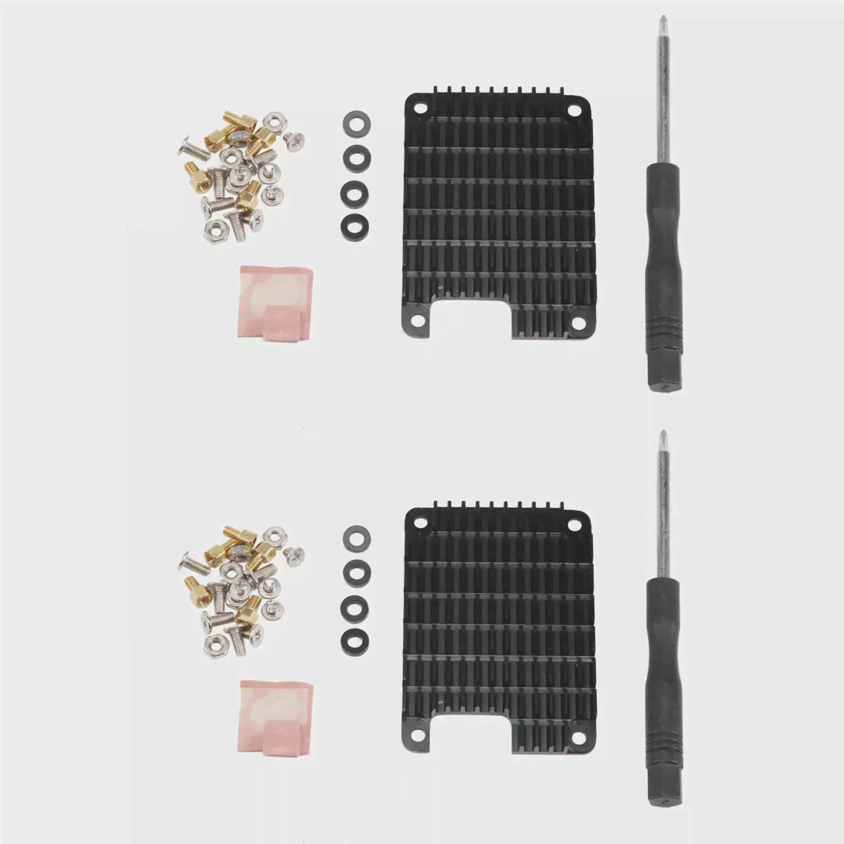 2 Комплекта радиатора Алюминиевый радиатор Охлаждающее ребро для Raspberry Pi CM4 Вычислительный модуль 4 Радиатора процессора с термопрокладками