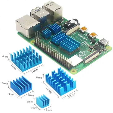 4RBBBB Heat Sink KIT, Комплект из 4-х алюминиевых радиаторов для Raspberry Pi 4