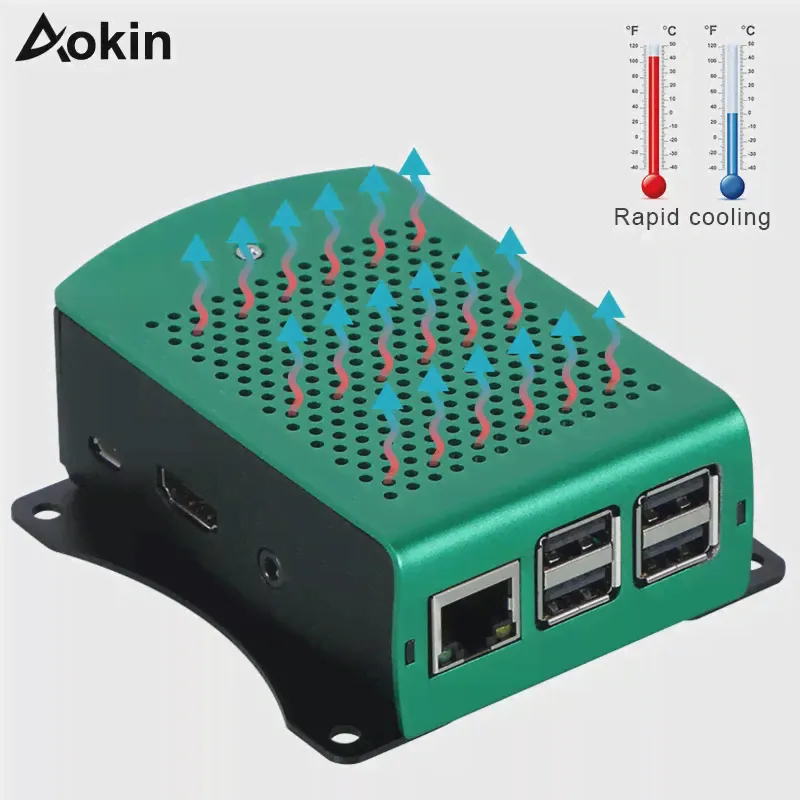 🛍 Корпус Raspberry Pi 3, алюминиевый, серебристый, зеленый, черный, металлический корпус, совместимый с Raspberry Pi 3 Model B Raspberry Pi 4-3