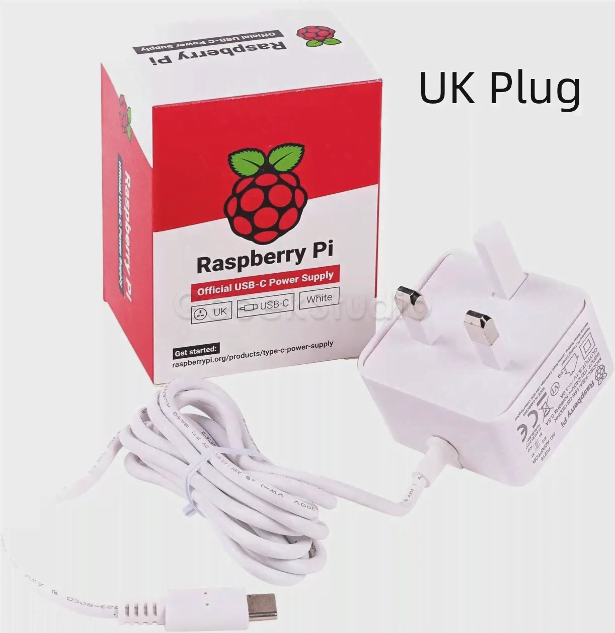 Официальный адаптер питания Raspberry Pi 4 5.1V 3A Type-C, Зарядное устройство для британской вилки RPI 4B