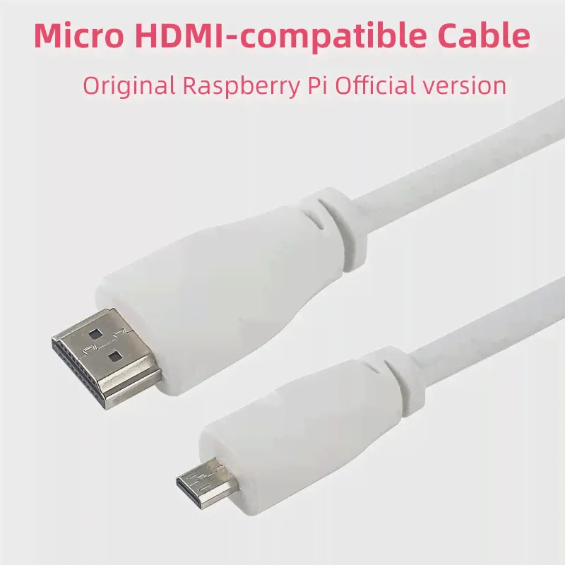 Кабель, совместимый с Micro HDMI (A/M), Оригинальная официальная версия видеокабеля для Raspberry Pi 4 Model B