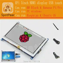 Raspberry Pi 5-дюймовый сенсорный экран USB 800 480, ЖК-дисплей для Pi4Pi3Pi2B + Raspbian 5-дюймовый ЖК-дисплей (art.: 78652587c)
