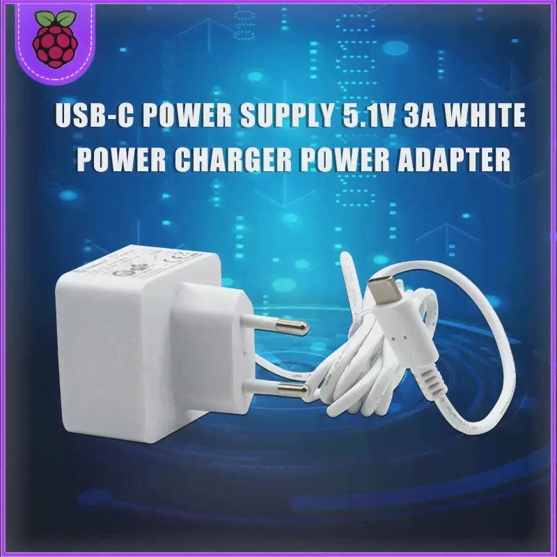 Оригинальный Официальный источник питания Raspberry Pi 4 USB-C 5.1 V 3A Белое Зарядное Устройство Адаптер Питания для Raspberry Pi 4 Model B