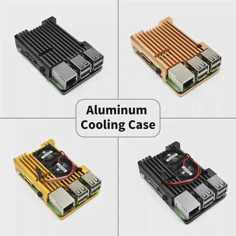 Raspberry Pi 3 Model B plus специальный Алюминиевый Корпус с Двойным Охлаждающим вентилятором Металлический Корпус Черный Корпус для Raspberry Pi 3 Model B-0