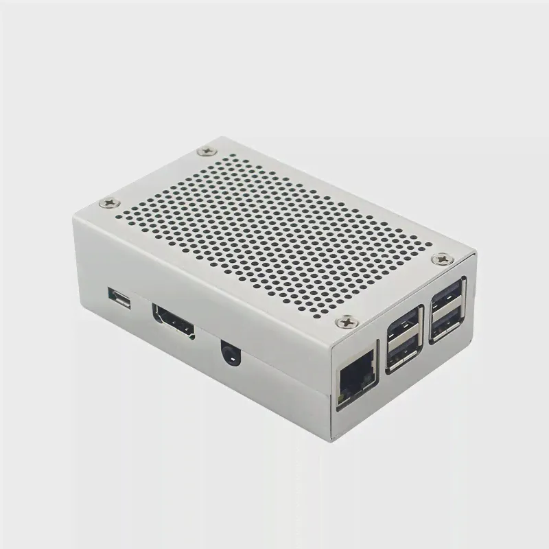 Raspberry Pi 3 Model B + Алюминиевый корпус, металлическая коробка серебристого цвета, корпус, дополнительный вентилятор, совместимый с Raspberry Pi 3 Model B